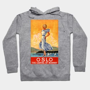 Vintage Travel Poster Norway Oslo Hoodie